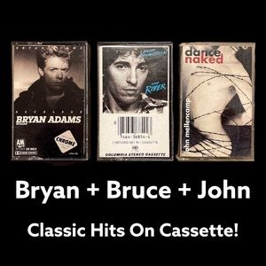 CASSETTES by Bryan Adams, Bruce Springsteen, & John Mellencamp (vtg)